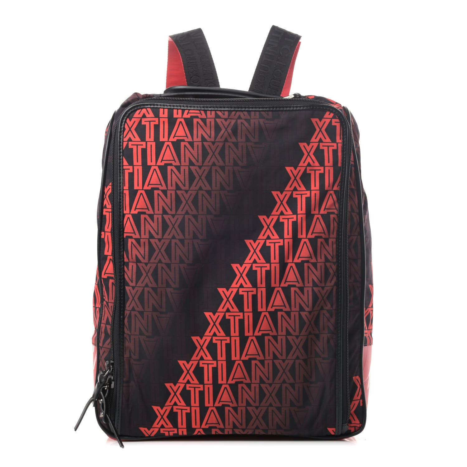 Christian Louboutin Nylon Calfskin Xtian Print Hop'n Zip Backpack Black 1 of 7