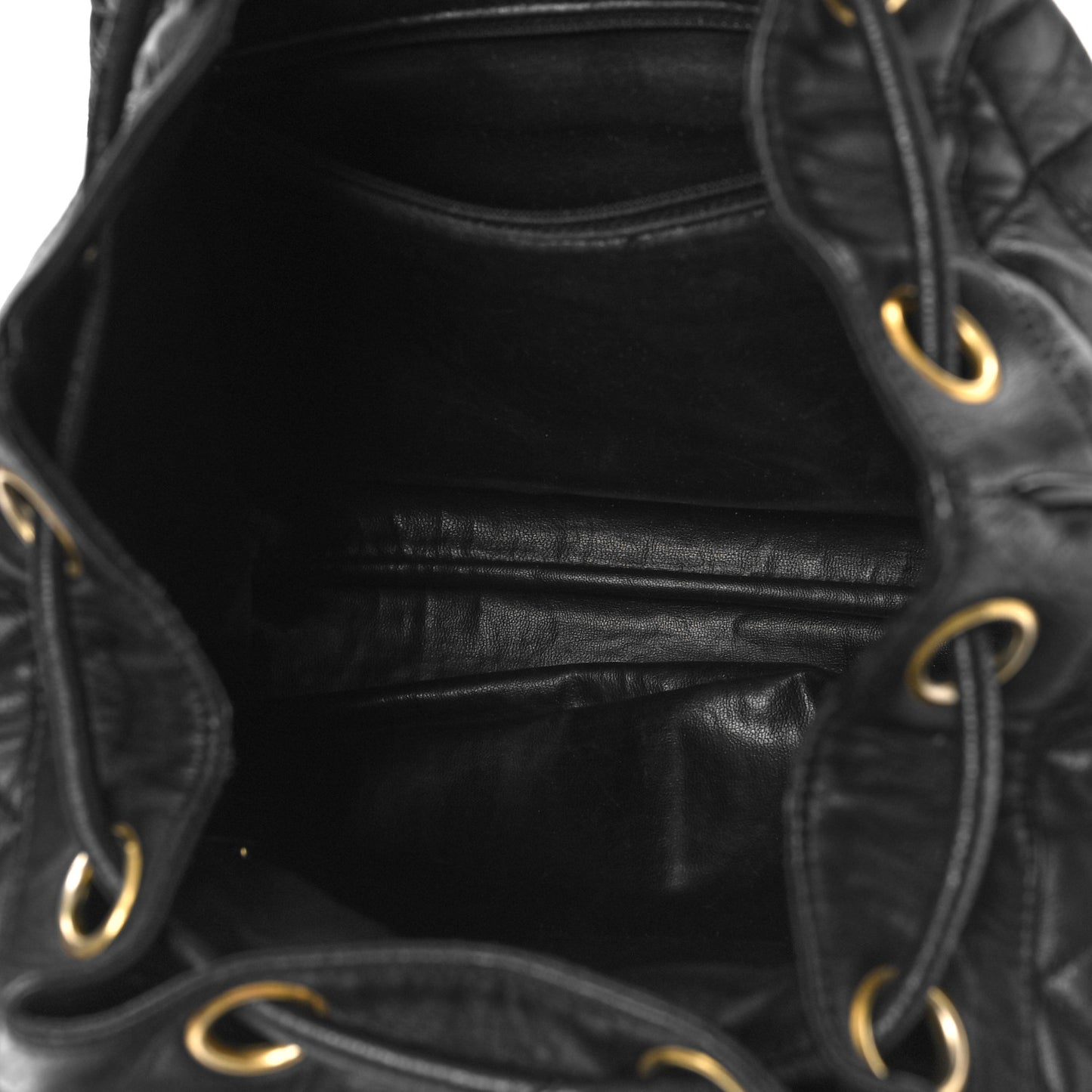 Lambskin Quilted Backpack Black