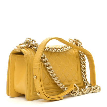 Chanel Calfskin Quilted Small Boy Flap Yellow 3 of 12