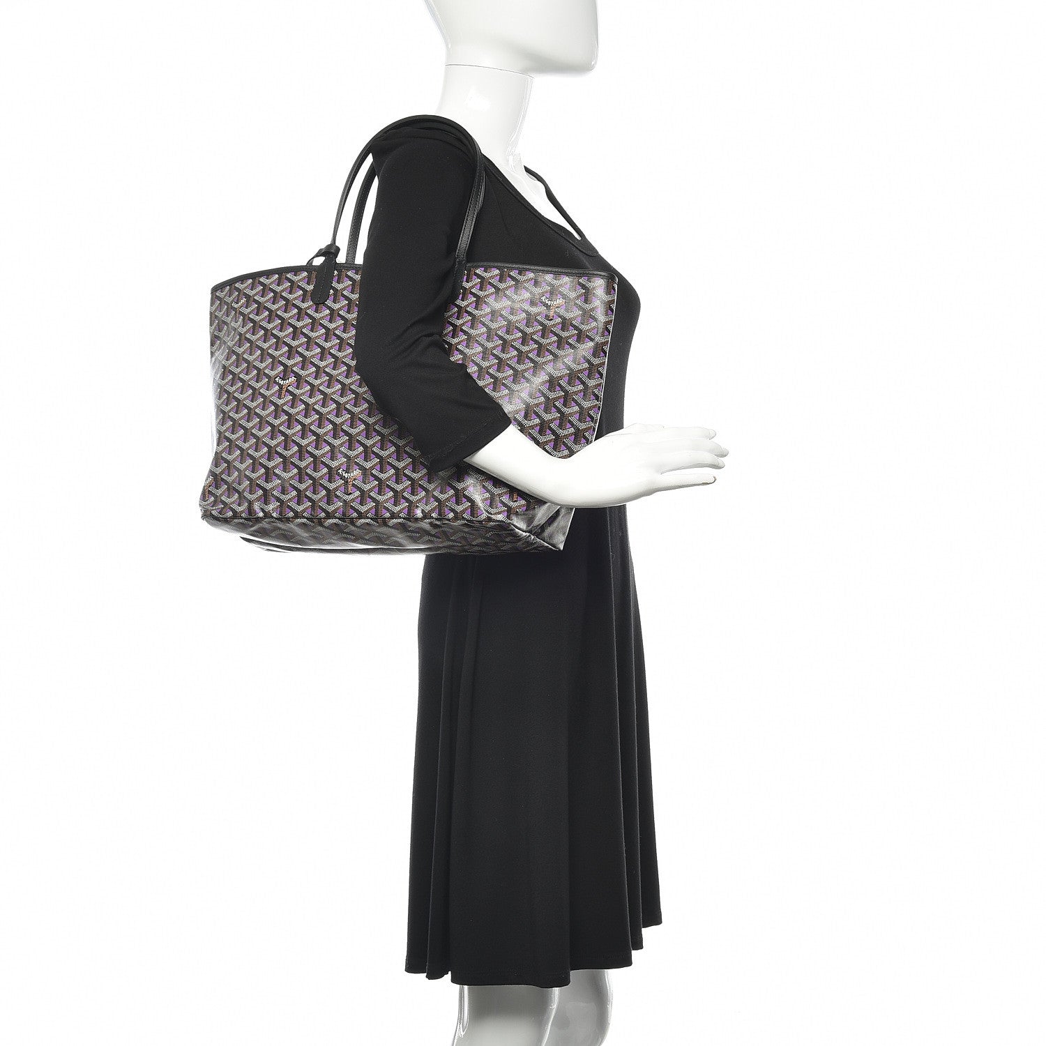 Goyard Goyardine Saint Louis Claire Voie PM Black Violet 2 of 9