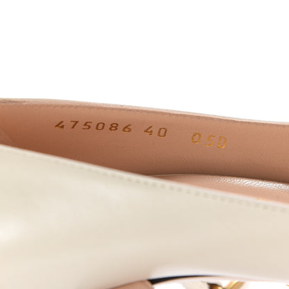 Gucci Malaga Kid Sylvie Mid Heel Pumps 40 Mystic White 8 of 11