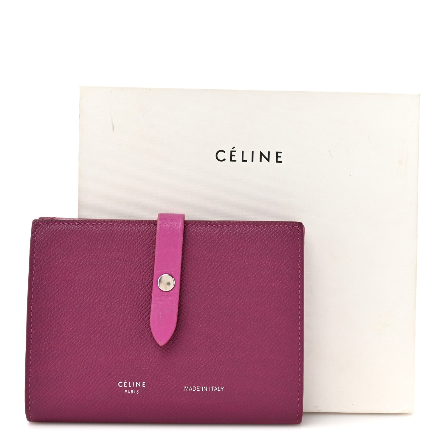 Celine Grained Calfskin Medium Multifunction Strap Wallet Magenta 11 of 11