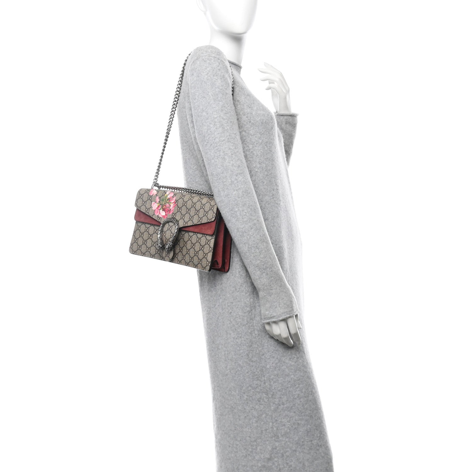 Gucci GG Supreme Monogram Blooms Small Dionysus Shoulder Bag Beige Multicolor Dry Rose 3 of 11