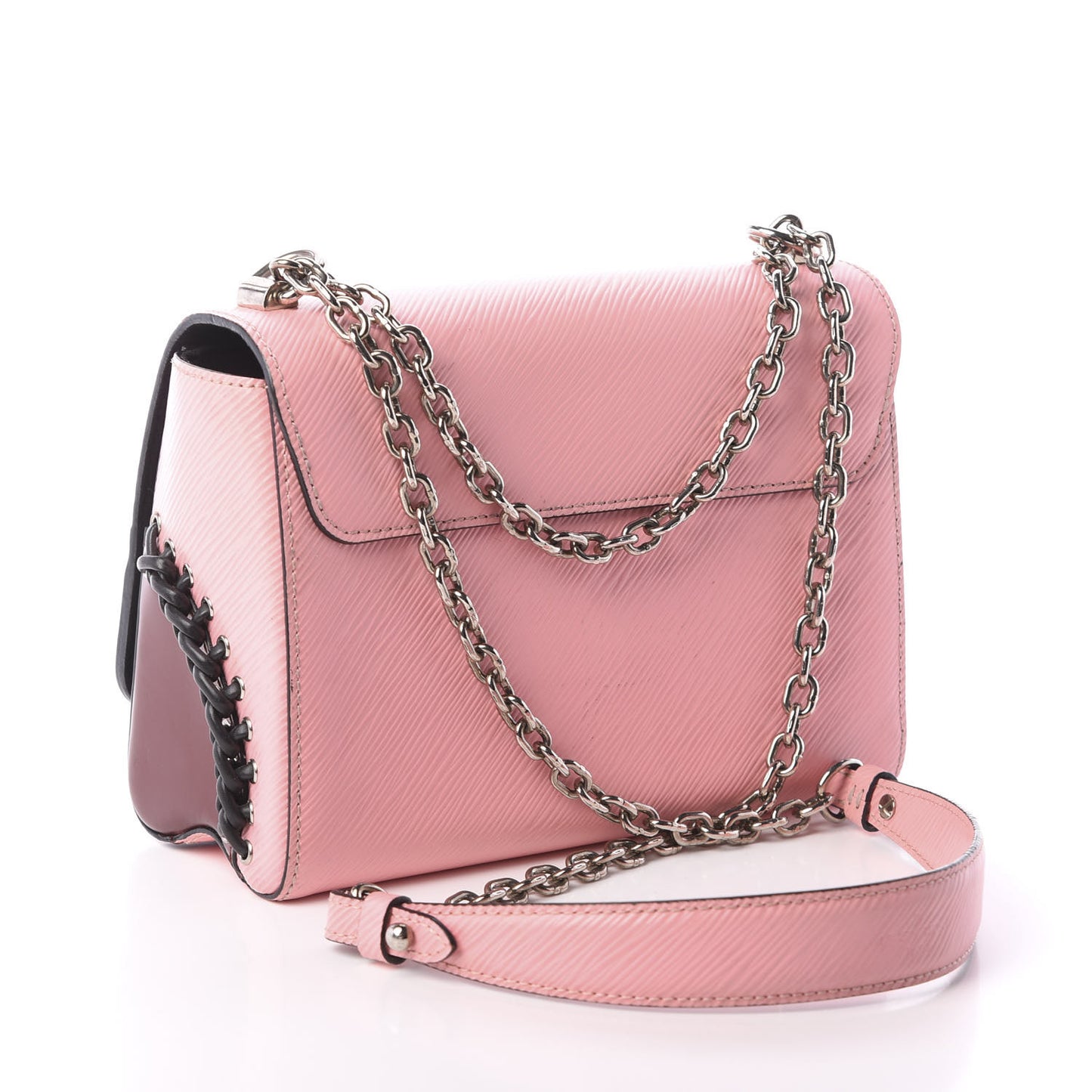 Epi Braided Twist Shoulder Bag MM Rose Ballerine