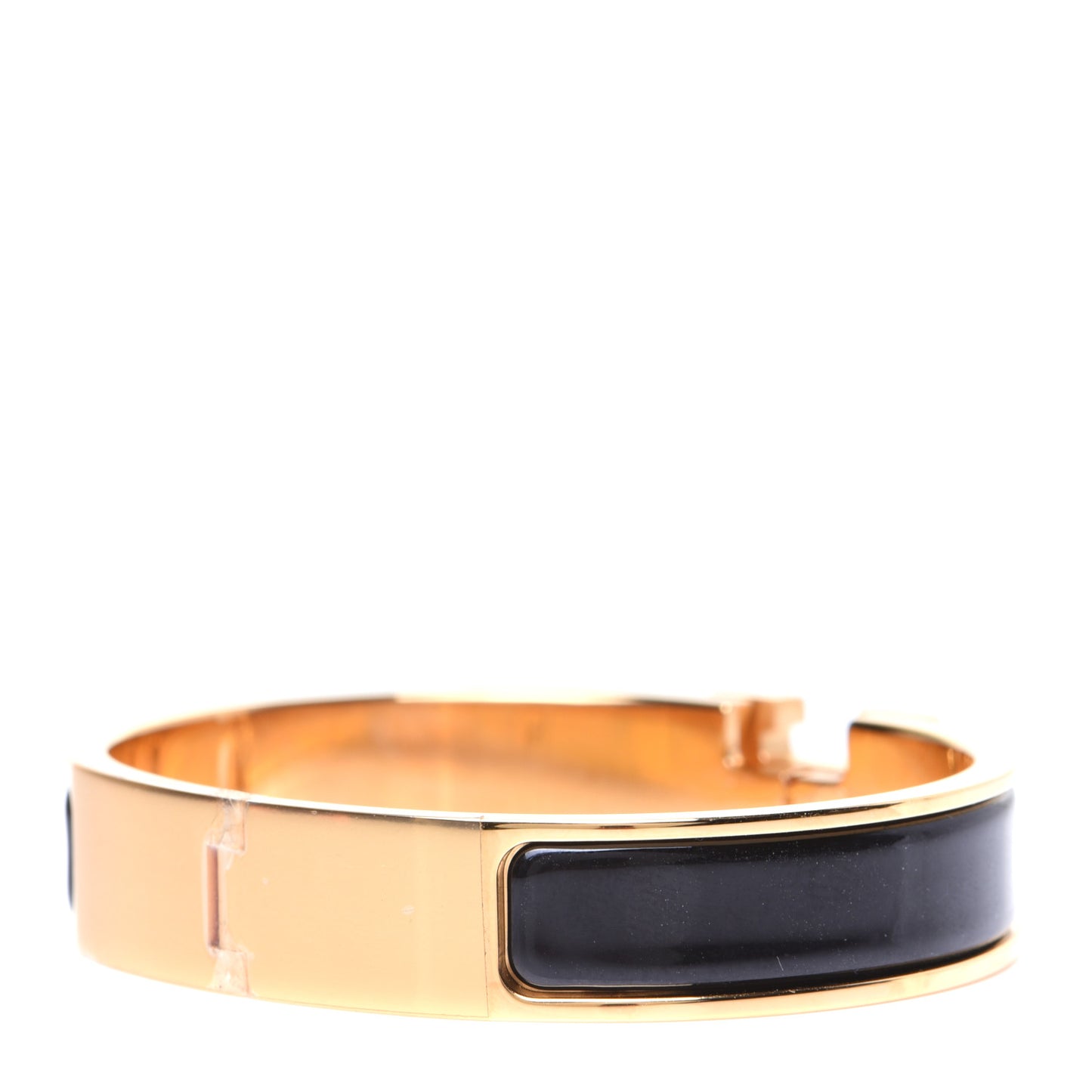 Enamel Narrow Clic Clac H Bracelet PM Black