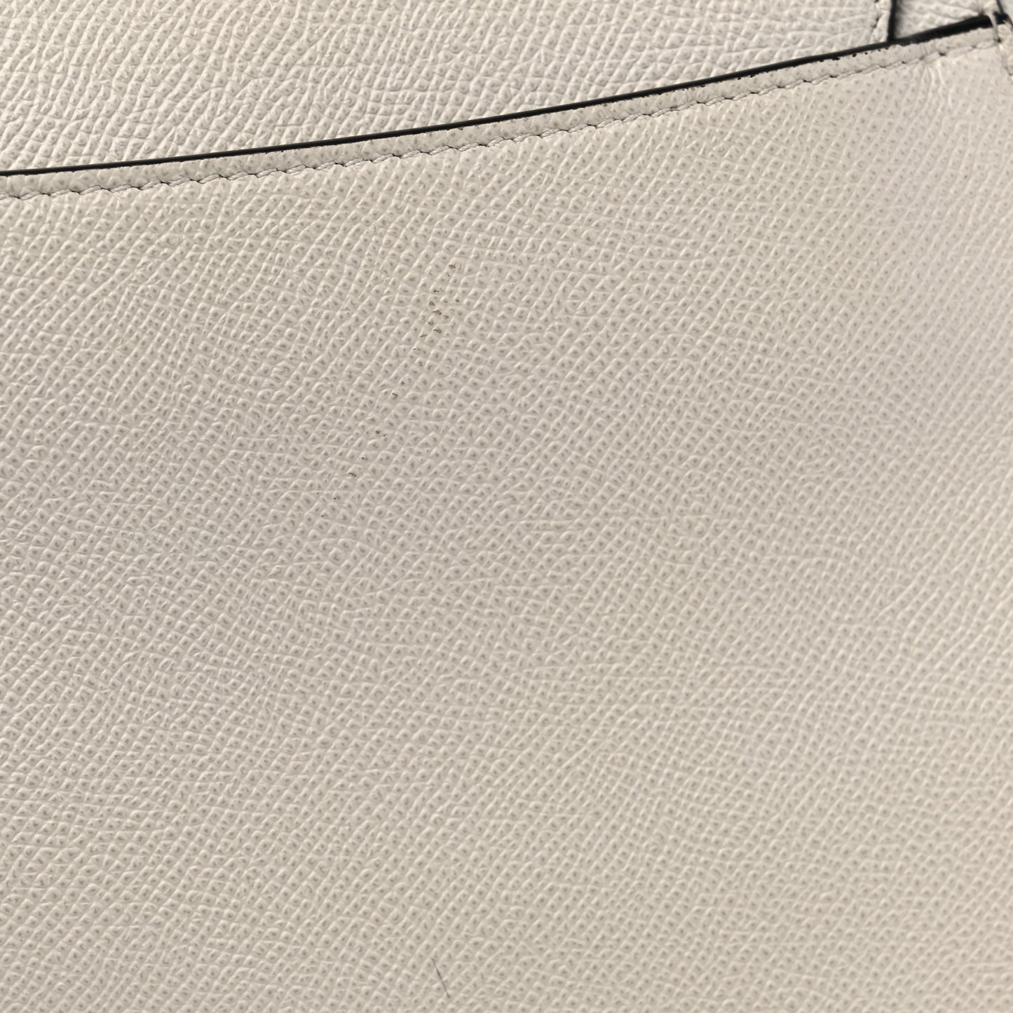 Grained Calfskin Saddle Bag White