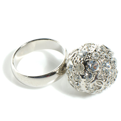 Chanel Crystal CC Ring Silver 6.25 3 of 5