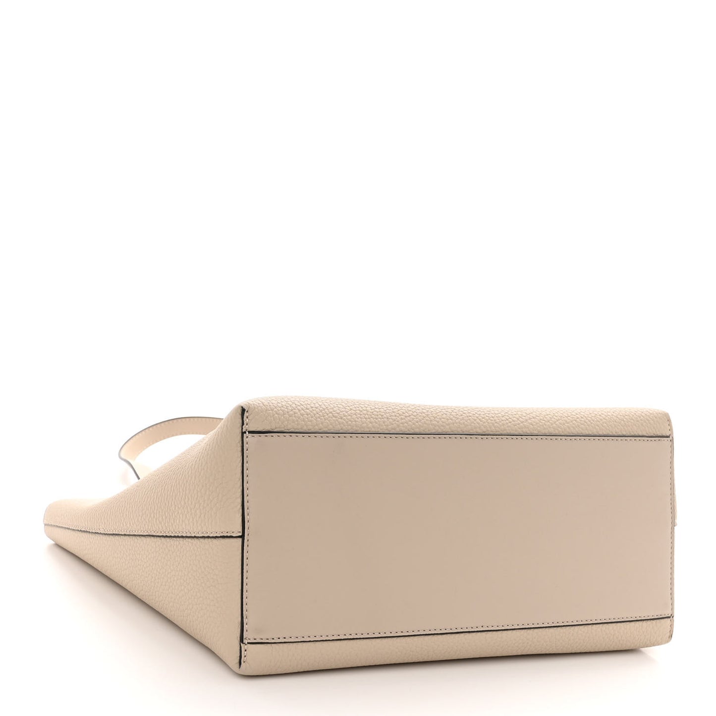 Grained Calfskin Small Anagram Tote Light Oat