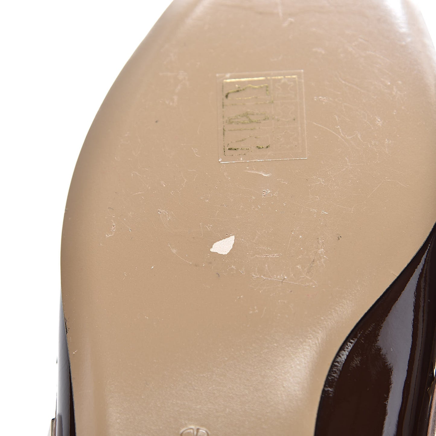 Patent Nappa Rockstud Ballerina Flats 40 Cacao Poudre