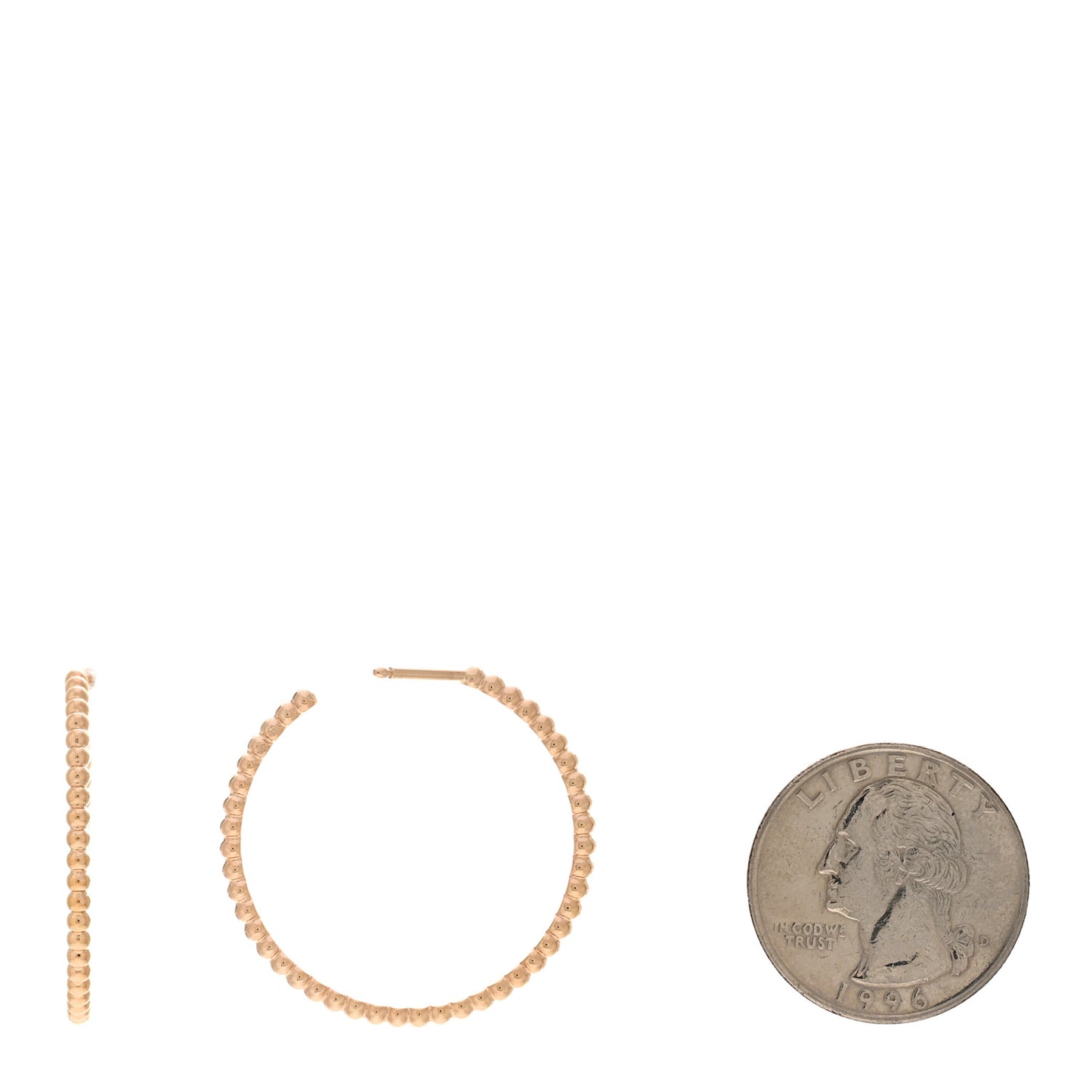 18K Rose Gold Small Perlee Hoop Earrings