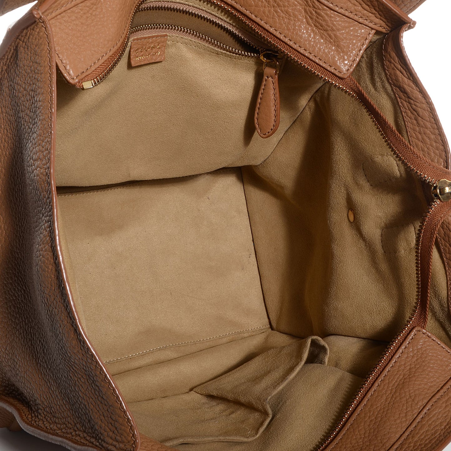 Pebbled Leather Mini Luggage Camel