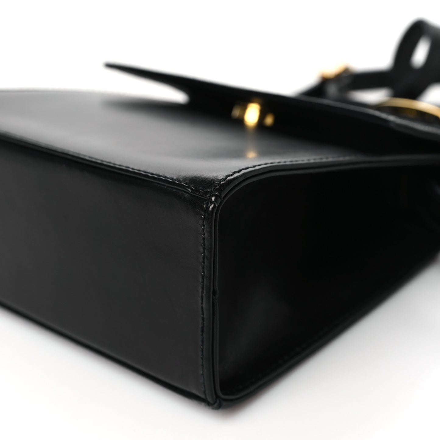 Calfskin Vera Bow Mini Top Handle Crossbody Bag Black