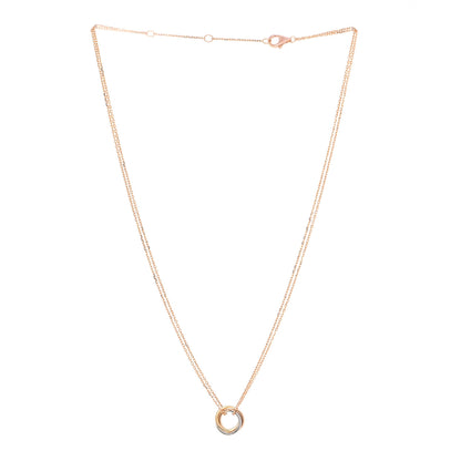 Cartier 18K Pink Yellow White Gold Trinity Double Chain Pendant Necklace 3 of 6
