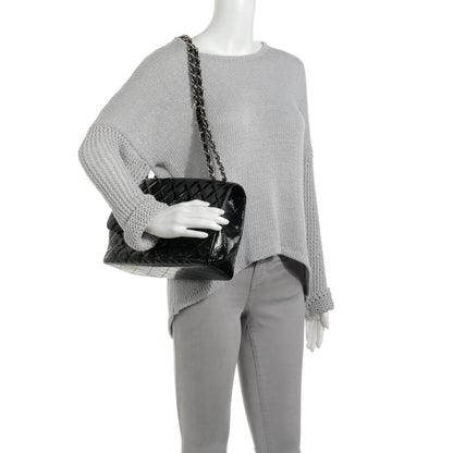 Chanel Distressed Patent Jumbo Single Flap Black 2 of 8