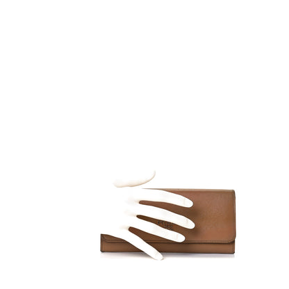 Prada Saffiano Metal Continental Flap Wallet Cuoio 10 of 10
