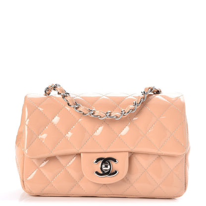 Chanel Patent Calfskin Quilted Mini Rectangular Flap Light Pink 1 of 8