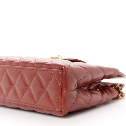 Chanel Shiny Aged Calfskin Quilted Nano Kelly Shopper Brown 10 of 10