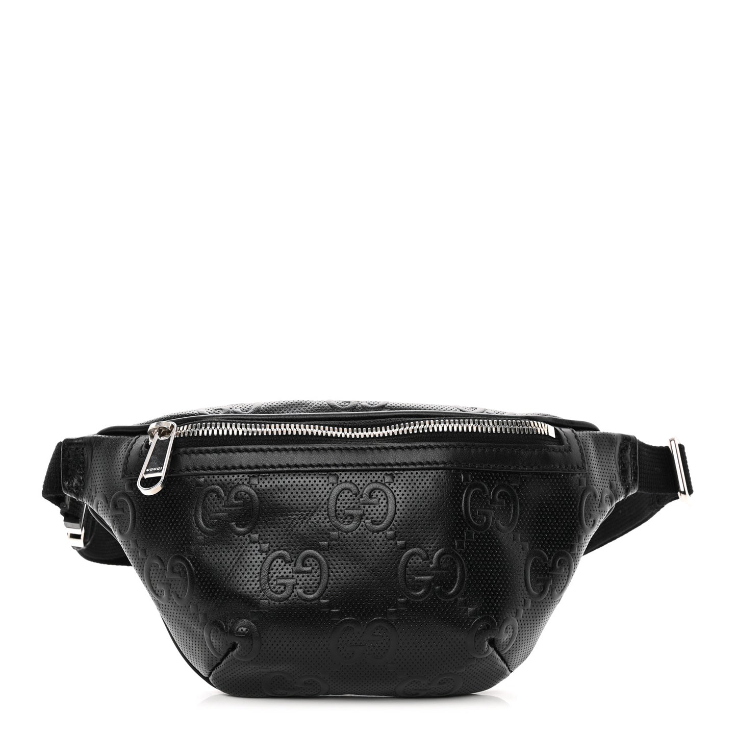 Calfskin GG Tennis Embossed Belt Bag Black