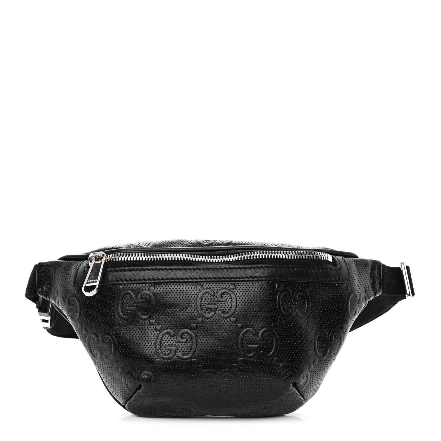 Gucci Calfskin GG Tennis Embossed Belt Bag Black 1 of 10