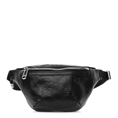 Gucci Calfskin GG Tennis Embossed Belt Bag Black 1 of 10