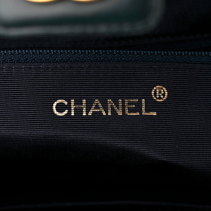 Chanel Lambskin Straw Basket Top Handle Bag Navy 6 of 15