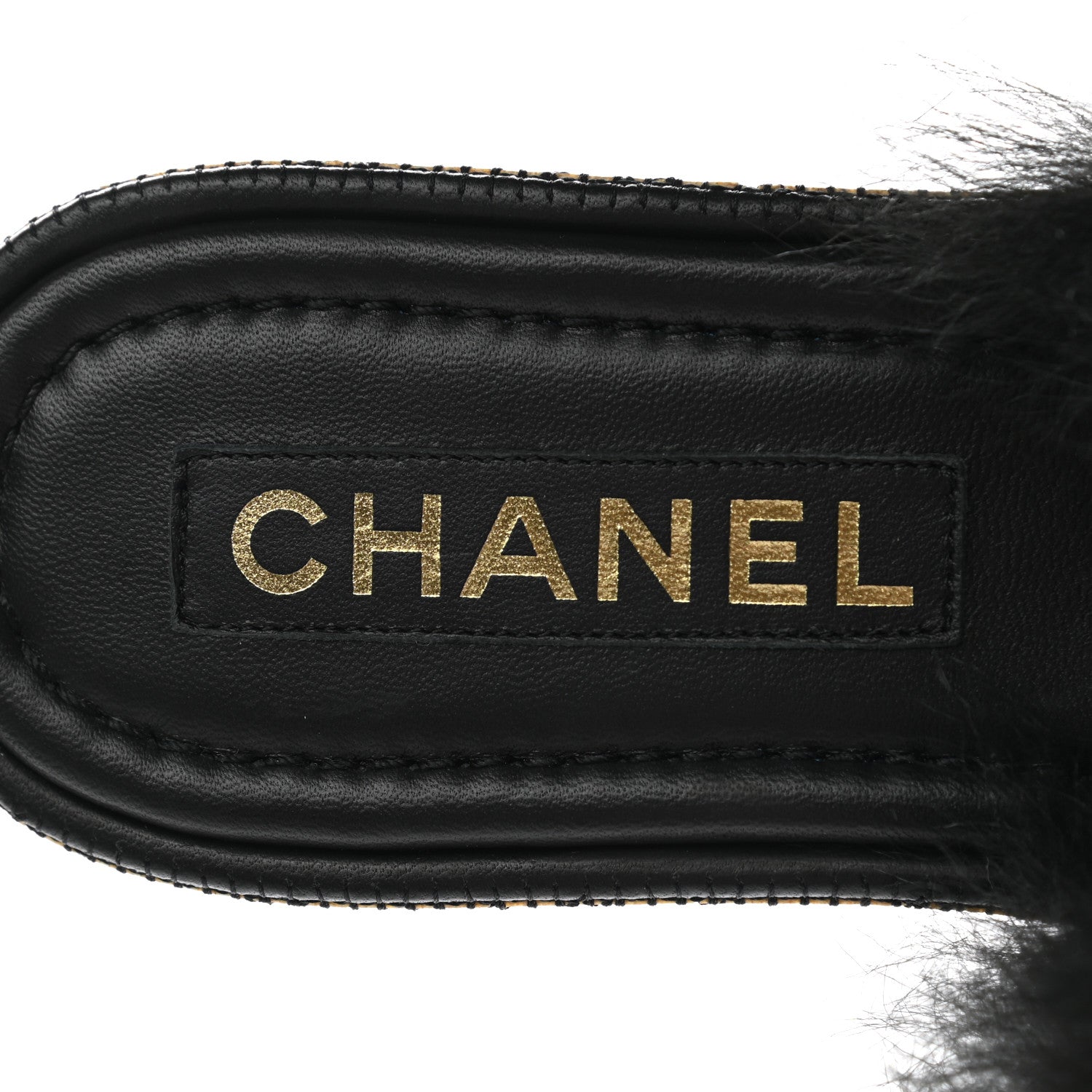 Chanel Shearling Lambskin CC Mules 40 Black White 7 of 8