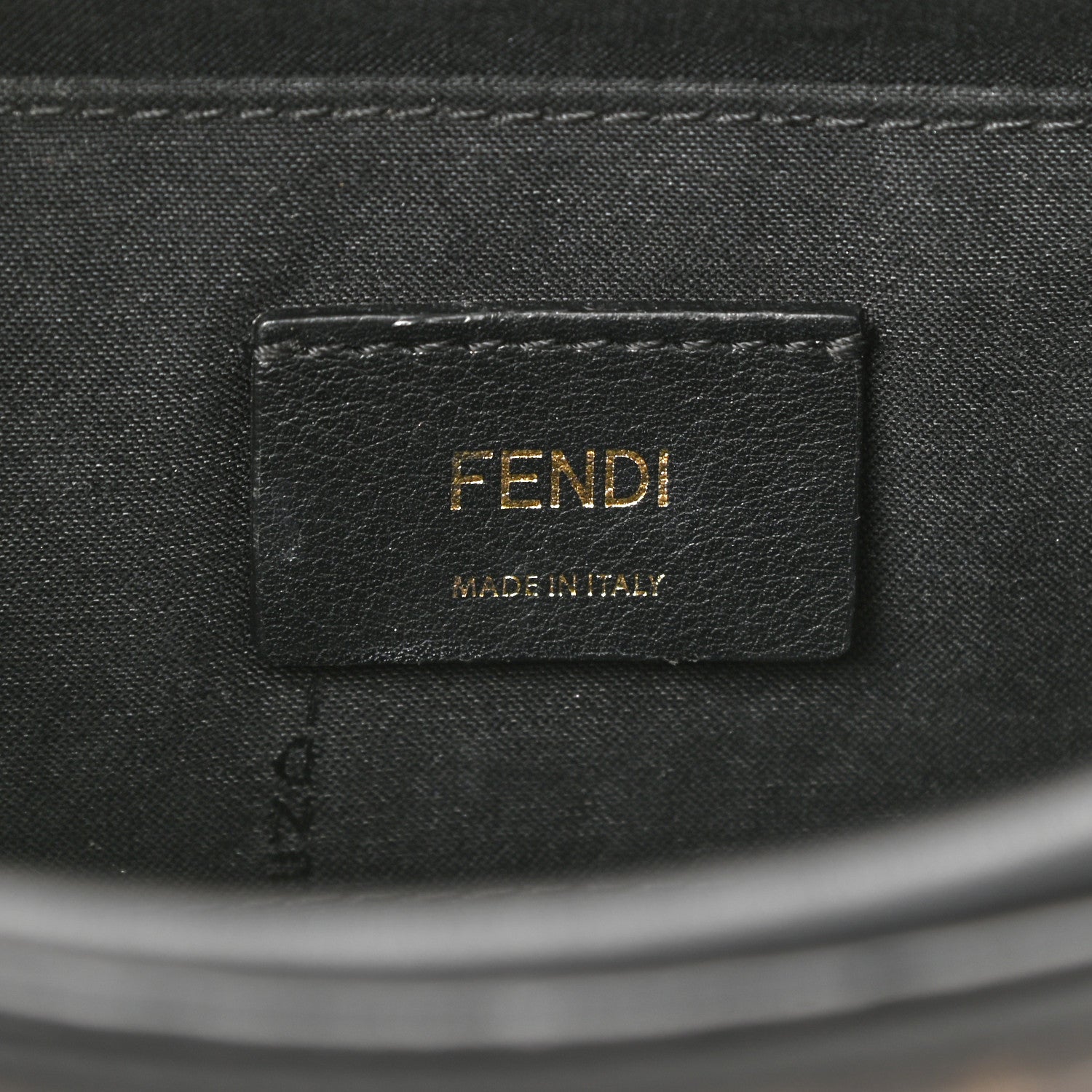 Fendi Glazed Fabric Vitello Century F is Fendi FF 1974 Stamp Patch Camera Case Mogano Panna Black 6 of 11