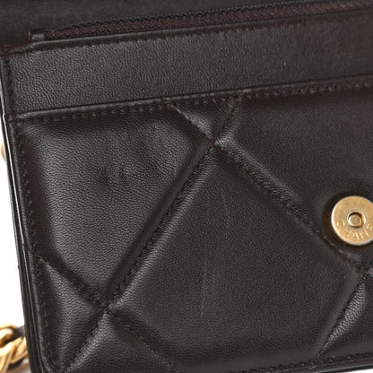 Chanel Lambskin Quilted Chanel 19 Wallet On Chain WOC Dark Brown 10 of 10