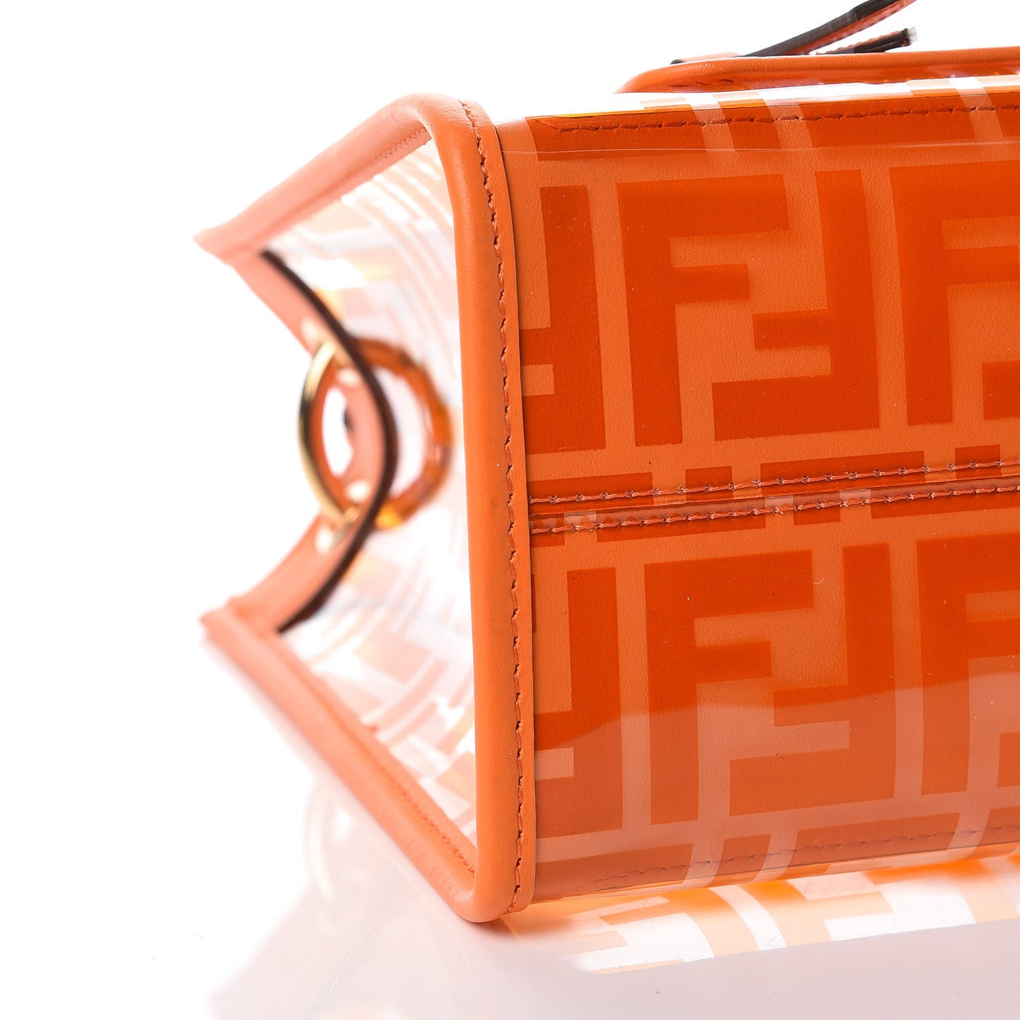 TPU FF Vitello Century Plexiglass Small Runaway Shopper Tote Aranciata