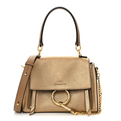 Chloe Metallic Calfskin Mini Faye Day Shoulder Bag Gold 1 of 10