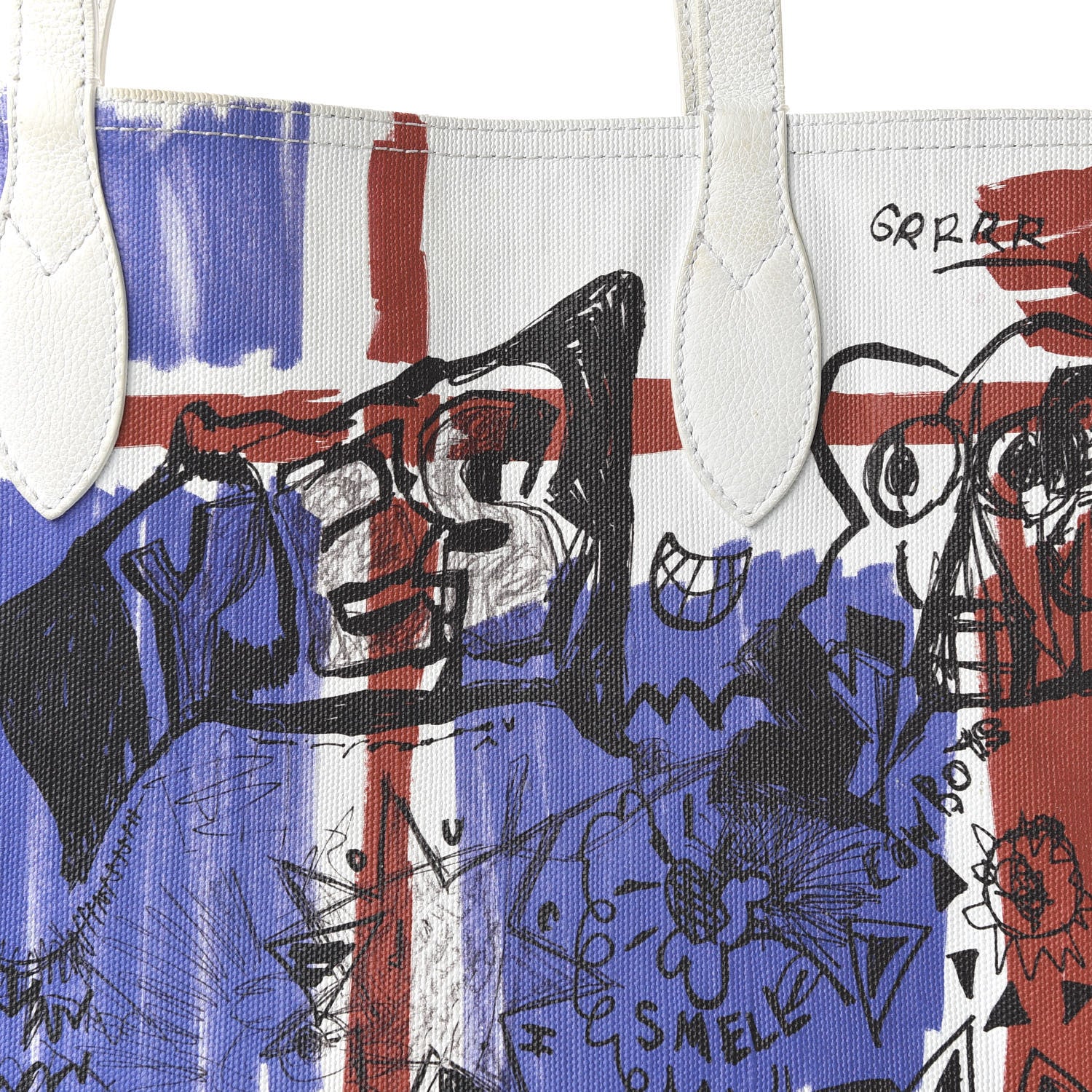 Burberry Canvas House Check Union Jack Sketchbook Reversible Doodle Tote Red White Blue 9 of 17