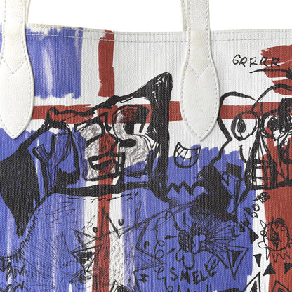 Burberry Canvas House Check Union Jack Sketchbook Reversible Doodle Tote Red White Blue 9 of 17