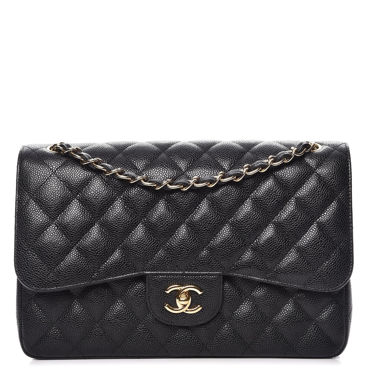 Chanel Caviar Quilted Jumbo Double Flap Black 1 of 8