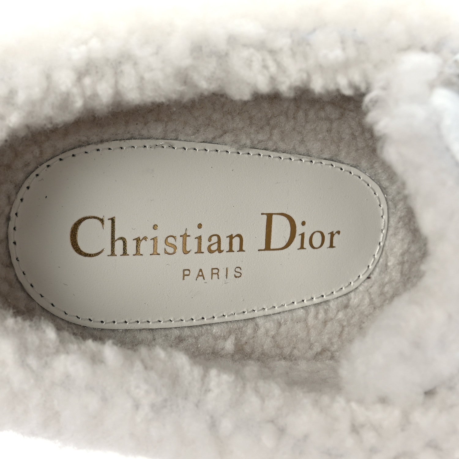 Christian Dior Calfskin Sherpa Womens Walk'n' Dior Star Sneakers 35 White Gold 7 of 7