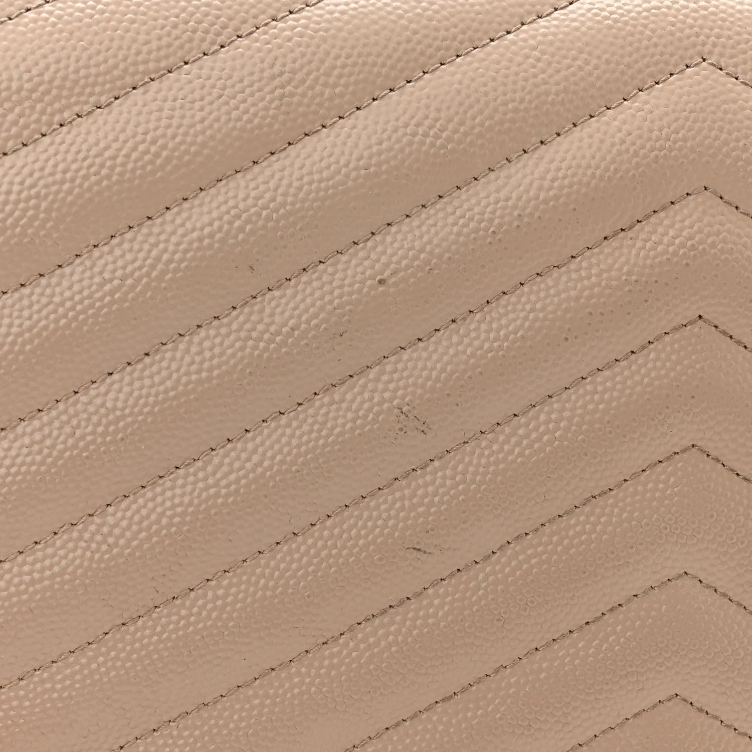 Saint Laurent Grain De Poudre Matelasse Chevron Monogram Chain Wallet Dark Beige 15 of 17