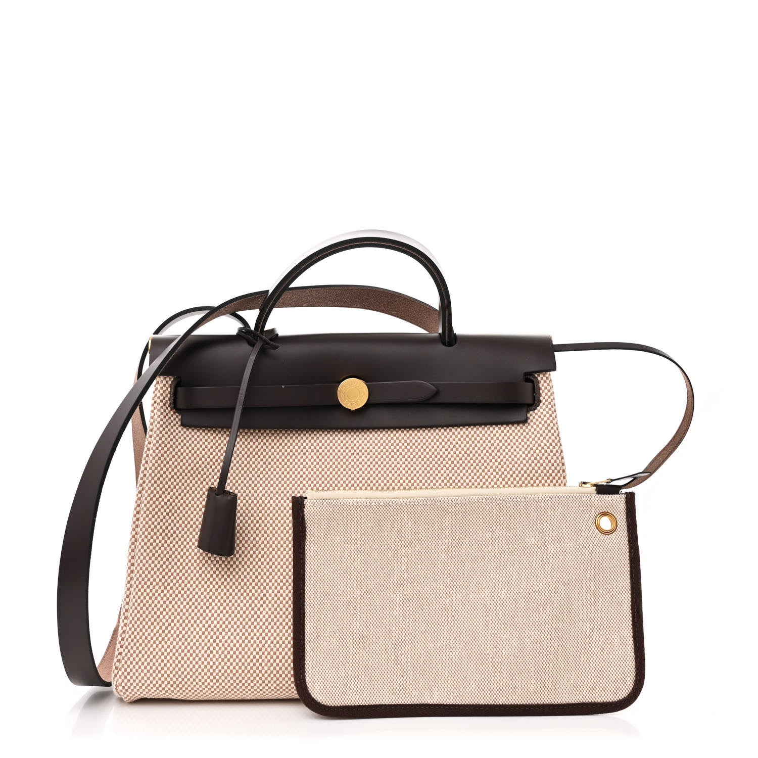 Hermes Vache Hunter Criss Viking Herbag Zip Retourne 31 PM Ebene Ecru Beige 3 of 12