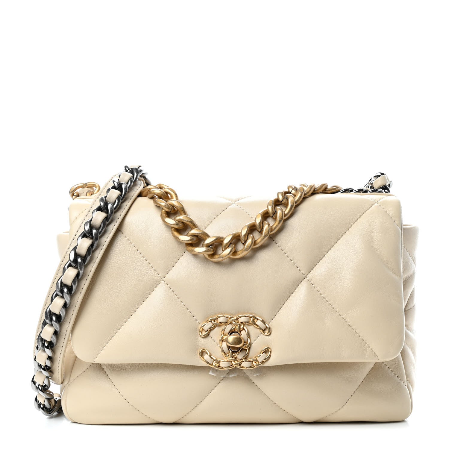 Chanel Lambskin Quilted Medium Chanel 19 Flap Beige 1 of 4