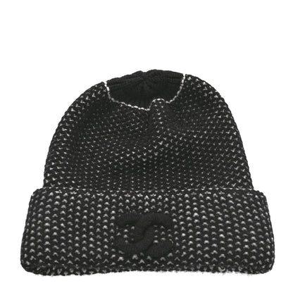 Chanel Cashmere CC Beanie Hat Black 1 of 6
