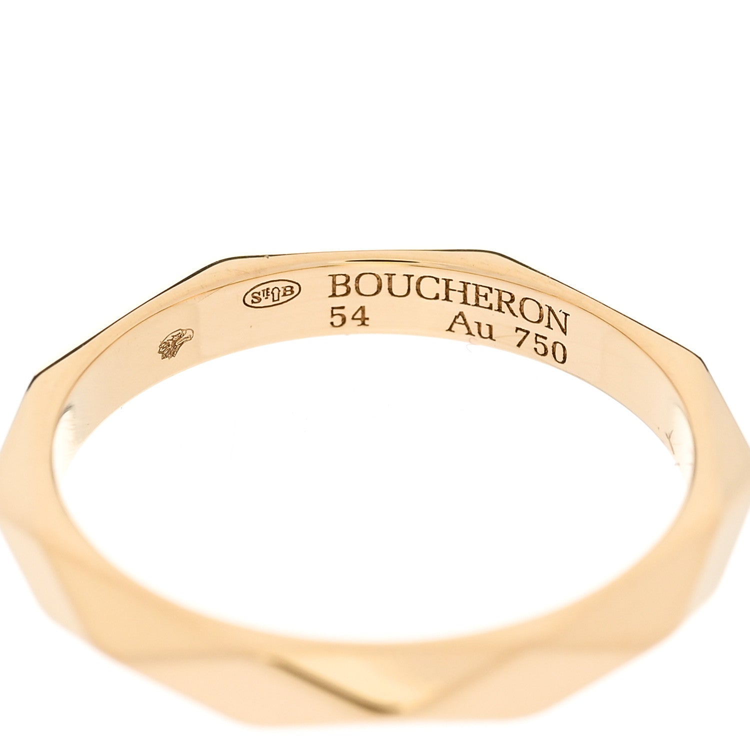 Boucheron 18K Yellow Gold Facette Wedding Band Ring 54 6.75 4 of 4