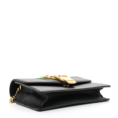 Gucci Calfskin Super Mini Sylvie Chain Shoulder Bag Black 4 of 9