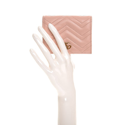 Gucci Calfskin Matelasse GG Marmont Card Case Perfect Pink 2 of 12