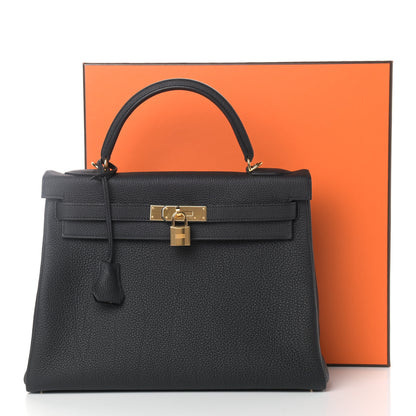 Hermes Togo Kelly Retourne 32 Black 10 of 10