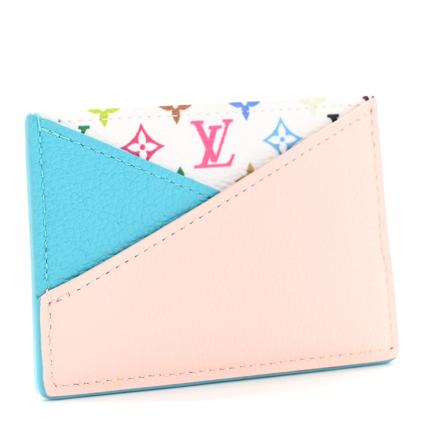 LV X TM Monogram Multicolor Criss-Cross Card Holder Kabira Blue Rose
