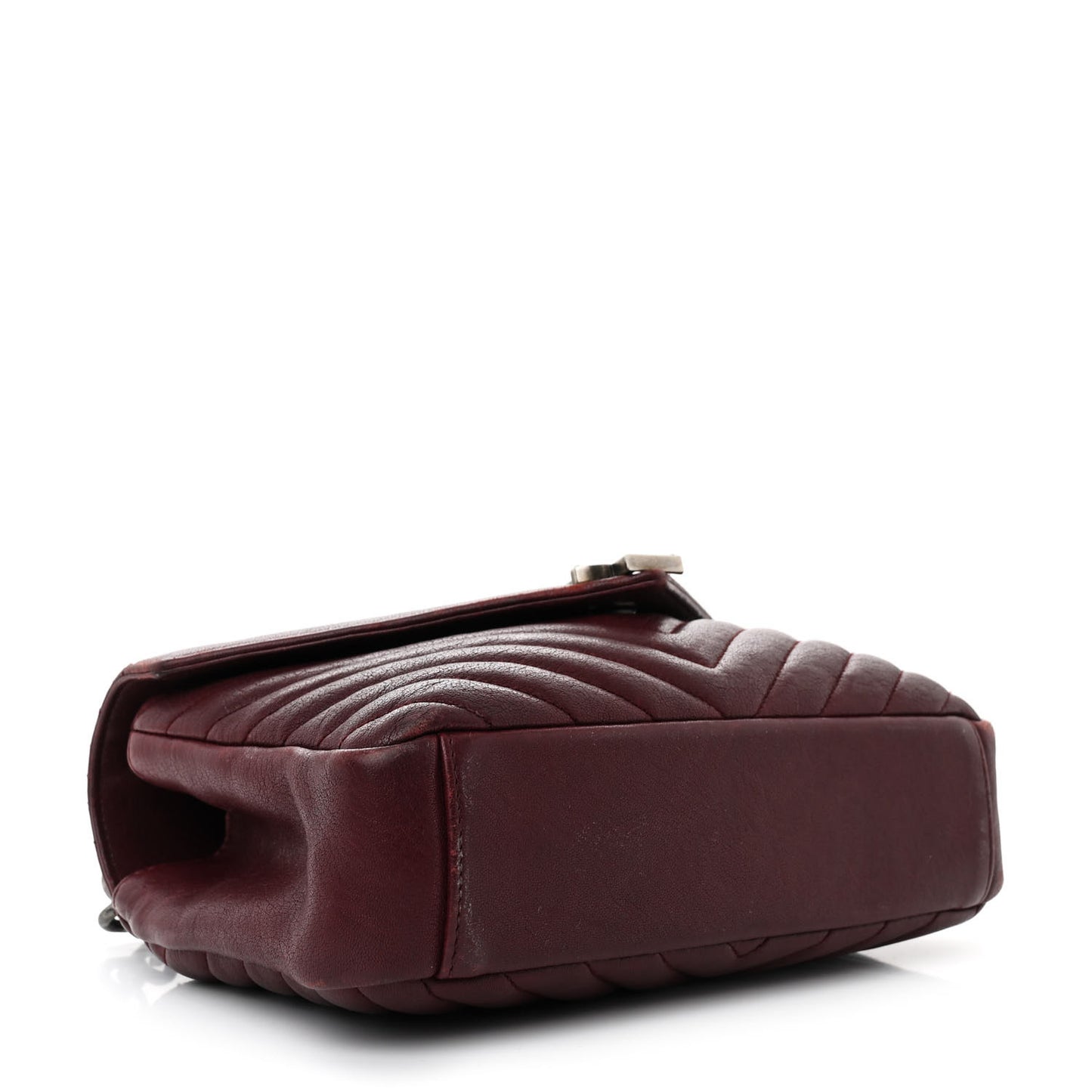 Sheepskin Matelasse Chevron Monogram Medium College Bag Rouge Legion