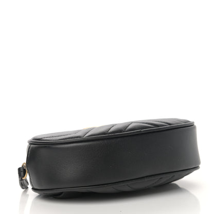 Gucci Calfskin Matelasse GG Marmont Belt Bag 85 34 Black 4 of 13