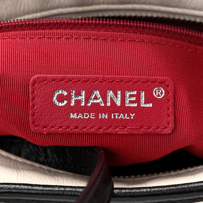 Chanel Aged Calfskin Quilted Small Gabrielle Hobo Black White 6 of 12