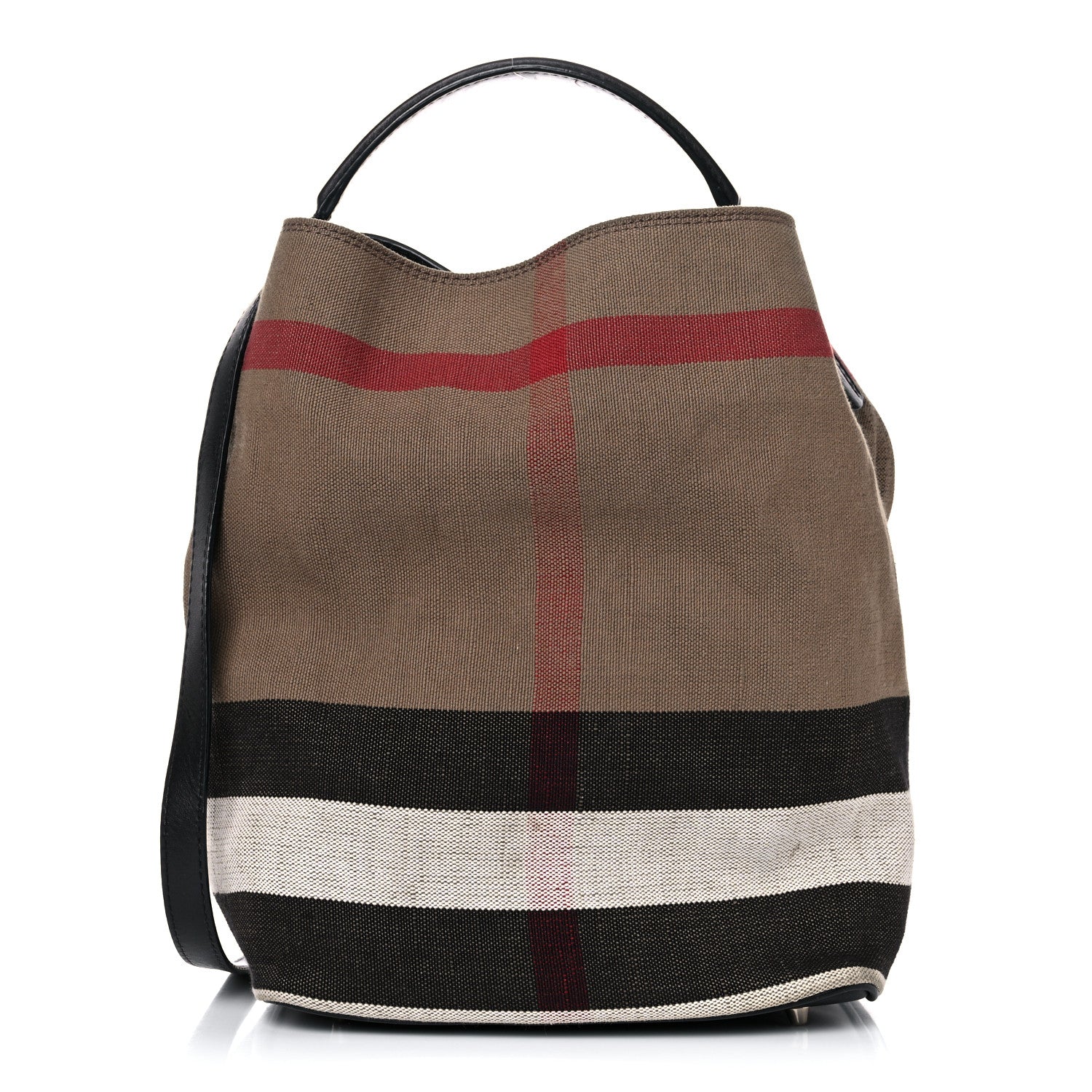 Burberry Canvas Mega Check Medium Ashby Hobo Black 1 of 25