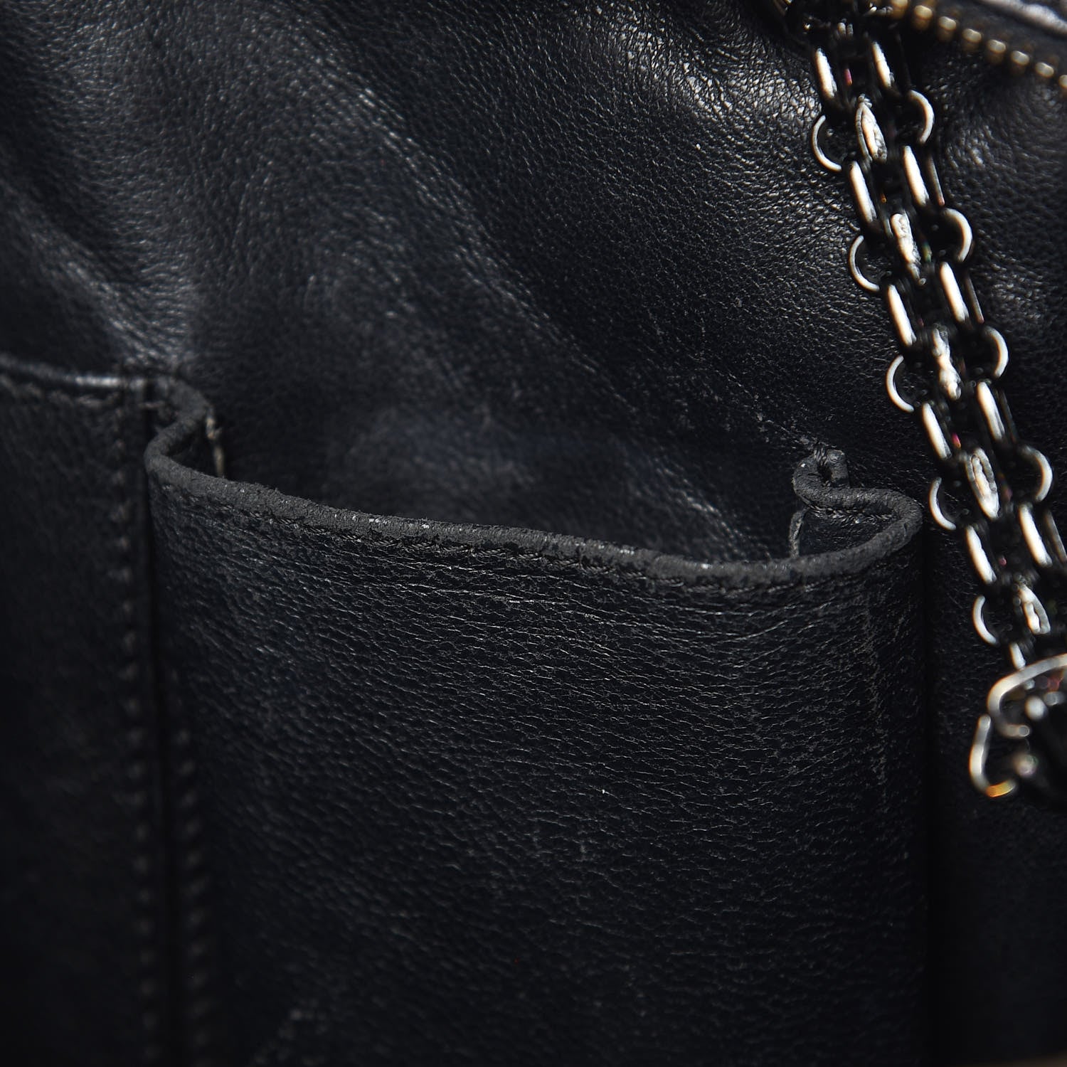 Chanel Metallic Aged Calfskin Quilted Large Reissue Camera Case Black 14 of 14