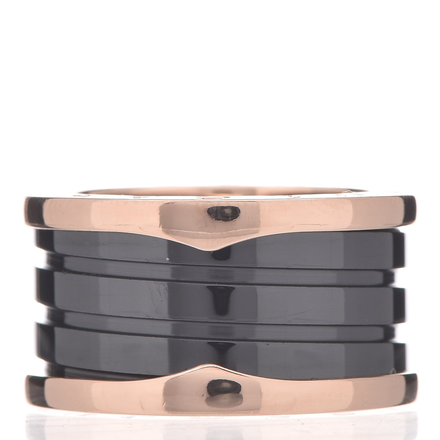 18K Rose Gold Black Ceramic B.Zero1 Four-Band Ring 55 7.25