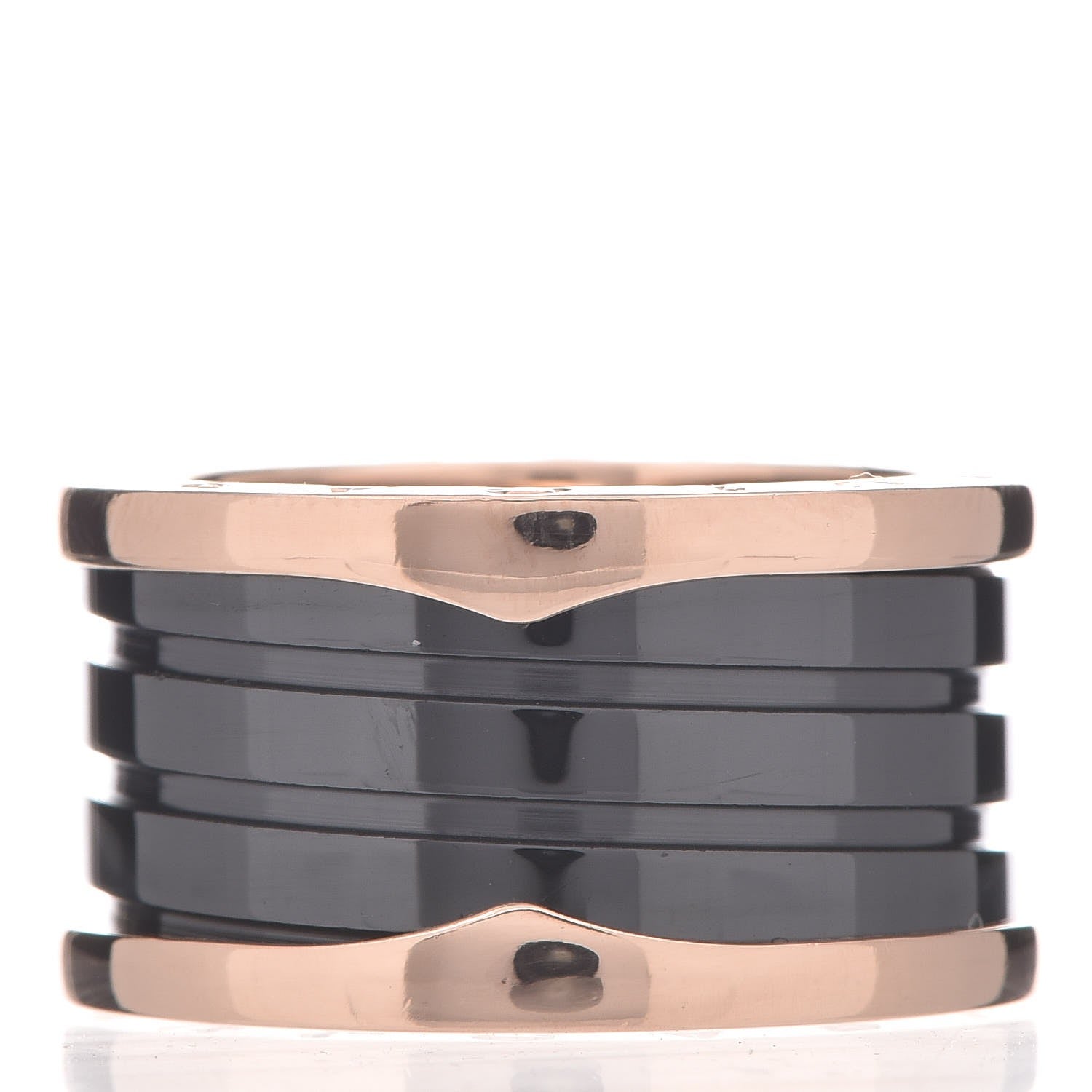 Bulgari 18K Rose Gold Black Ceramic B.Zero1 Four-Band Ring 55 7.25 3 of 5